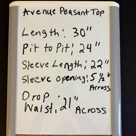 Avenue Boho Peasant Top Raspberry Crochet Trim Scoop Neck Smocked Waist, 18/20 - Picture 9 of 9